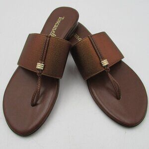 Toscanella Italy Brown Thong Style Sandals Woman's Size 10 NWOT